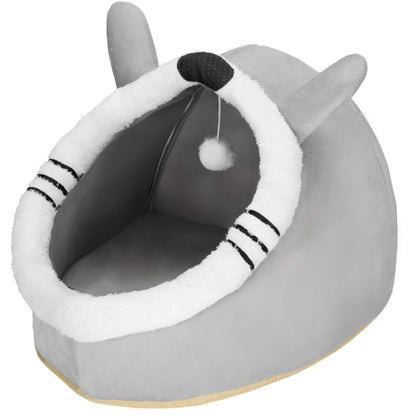 Kačių guolis su žaislu ir pagalvėle  PA0241 42x44x35 cm pilkas