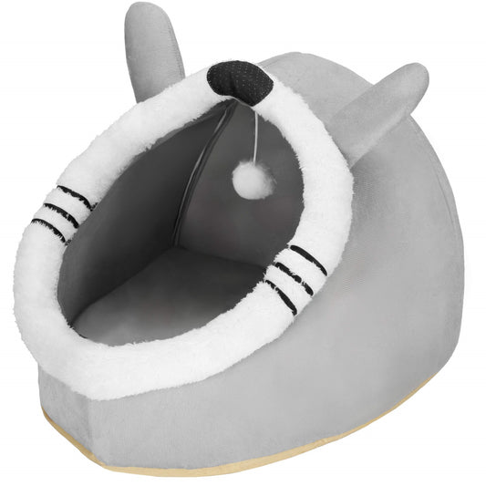 Kačių guolis su žaislu ir pagalvėle  PA0241 42x44x35 cm pilkas