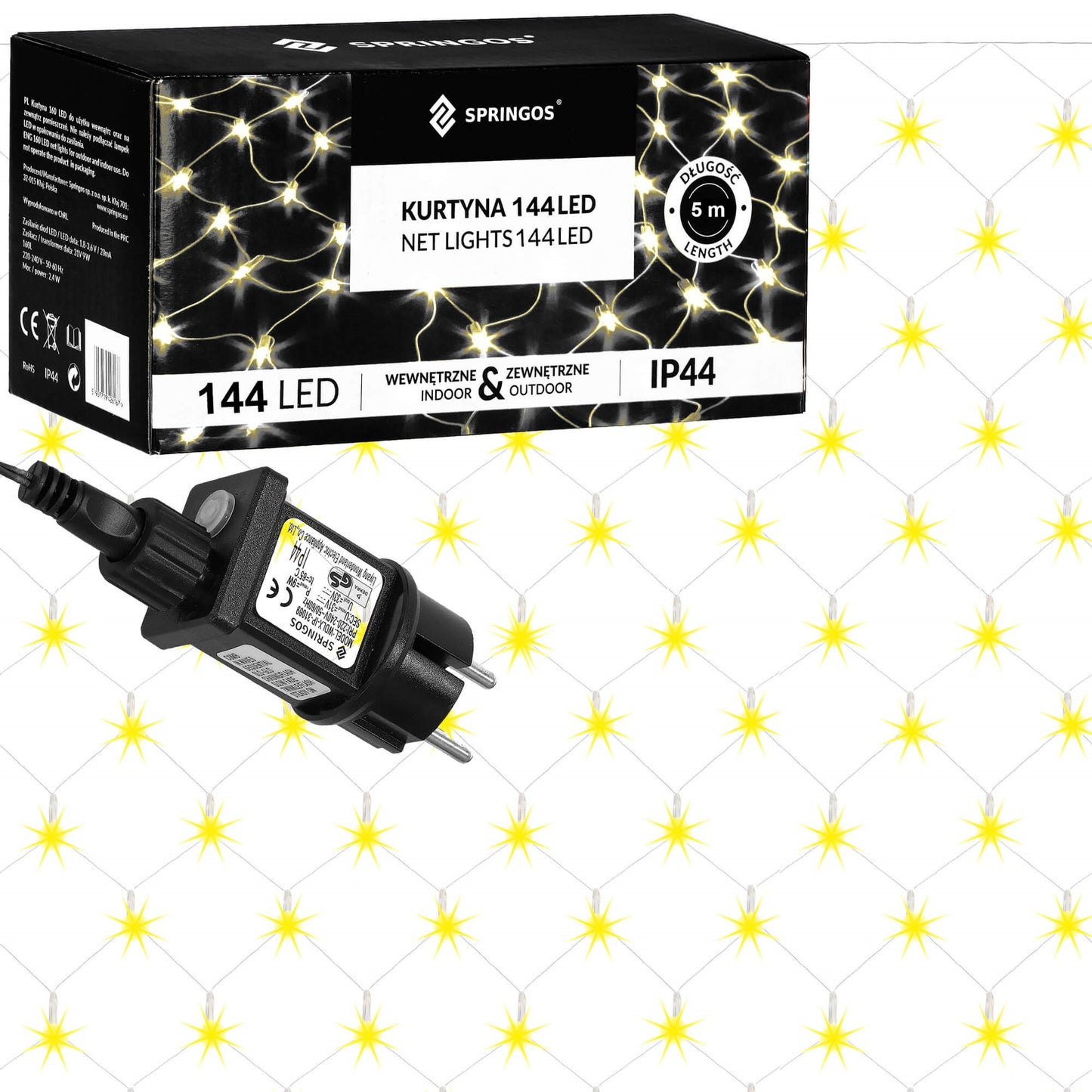 Kalėdinės lemputės  CL4110 144 Led 2 x 2 m