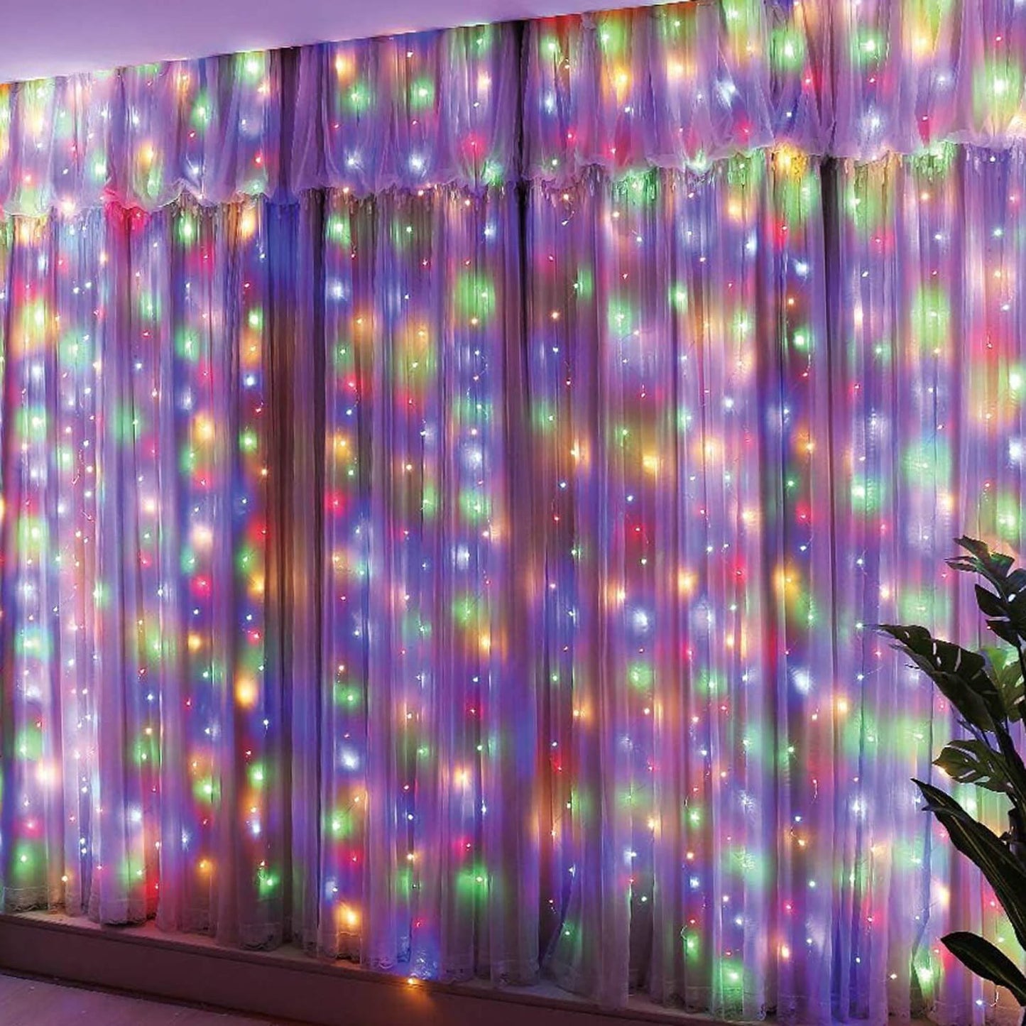 Šviesos užuolaida  CL0335 300 LED,daugiaspalvė + blyksnis