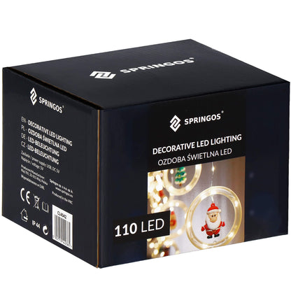Šviesos užuolaida  CL4042 110 LED girlianda, USB lemputės su figūrėlėmis, šiltai balta