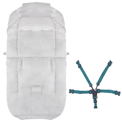 Miegmaišis  SB0036, 4-in-1, vežimėliui, rogutėms ir lopšiui, su krepšiu, 90 cm, pilkai mėlynas