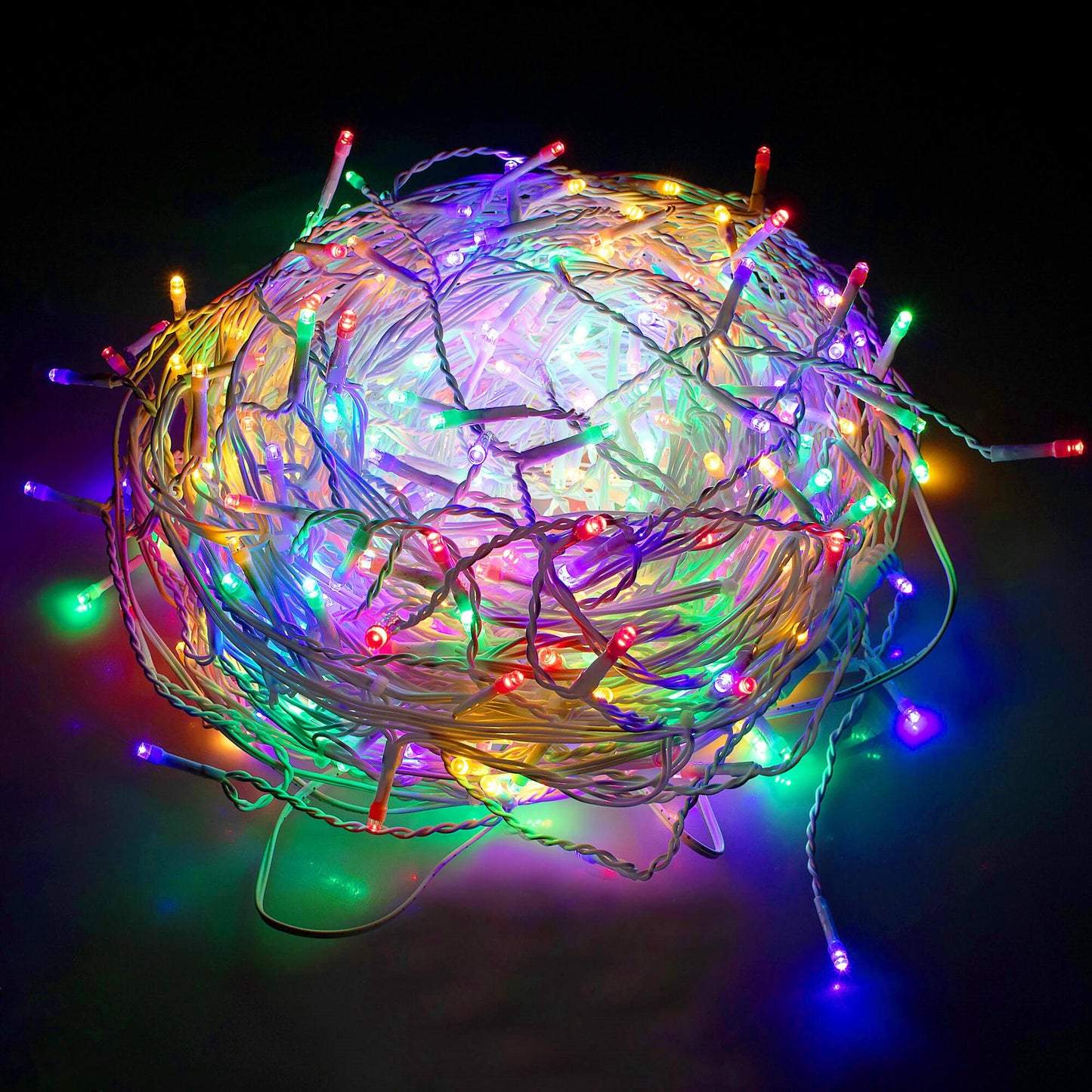 Lauko girlianda varvekliai CL0319 300 LED 12 m, įvairiaspalvė + šaltai balta blykstė