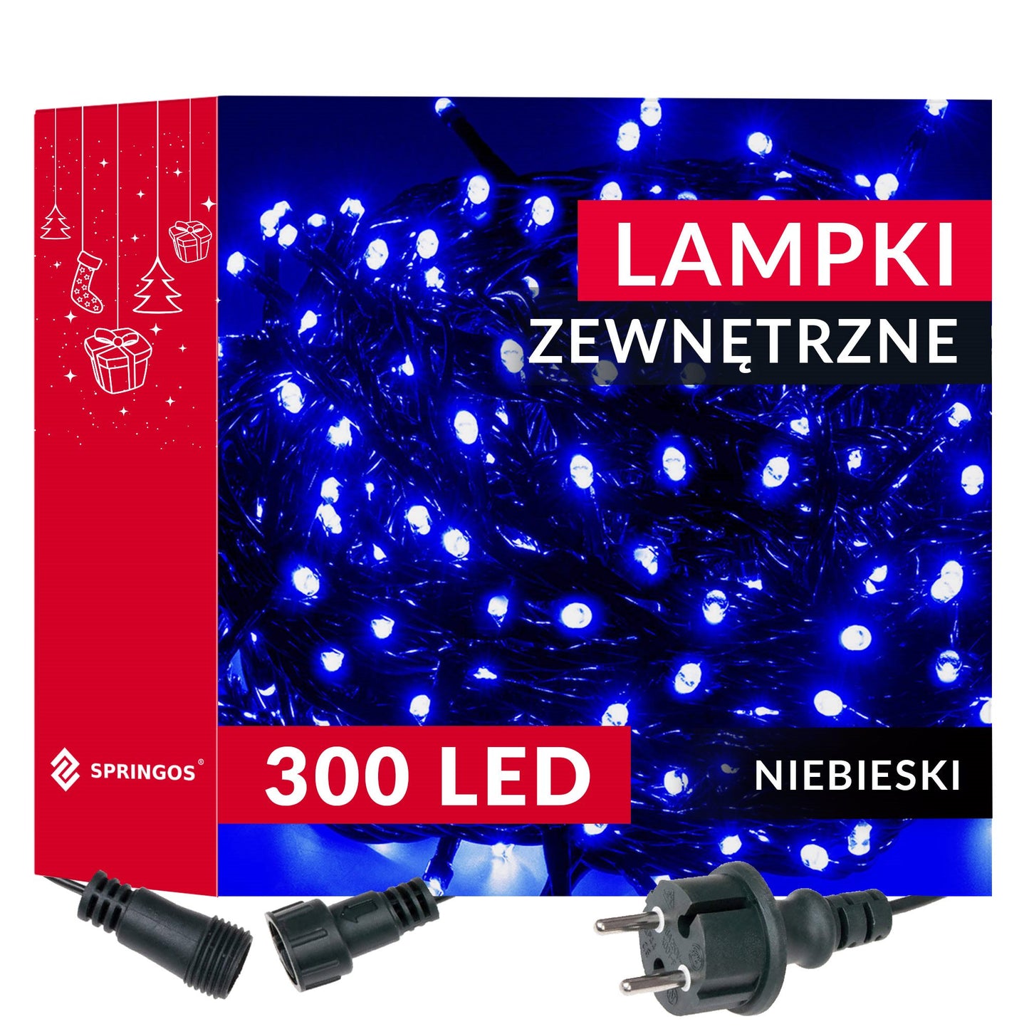 CL0327 Led girlianda 300 LED, 18m, mėlyna