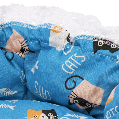 Apvalus šunų ir kačių guolis  PA0242 skersmuo 73 cm pliušinis gultas sutraukiama briauna mėlynas