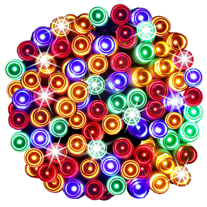 Kalėdinės lemputės su saulės baterija CL4149 12m, šilta balta, 8 apšvietimo funkcijos