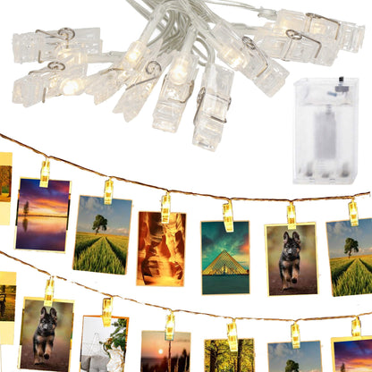 LED segtukai nuotraukoms CL4131, 10 LED, šiltai balta