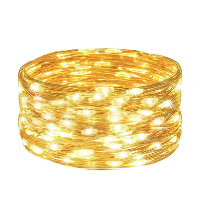 Kalėdų eglutės lemputės 100 Led 12 m, šilta balta