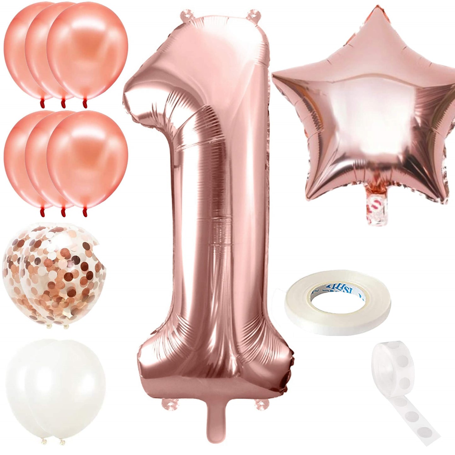 PS0022 Gimtadienio puošmenų rinkinys, rožinis