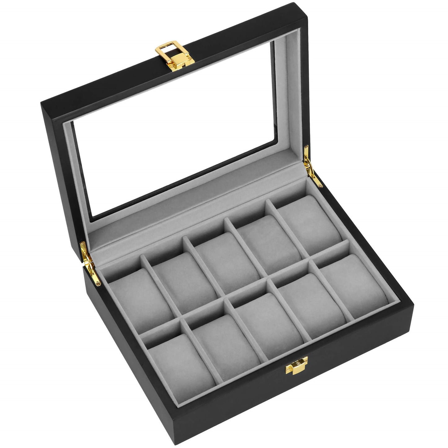 Laikrodžio dėžutė juodos spalvos HA1066 26,5x20x8cm