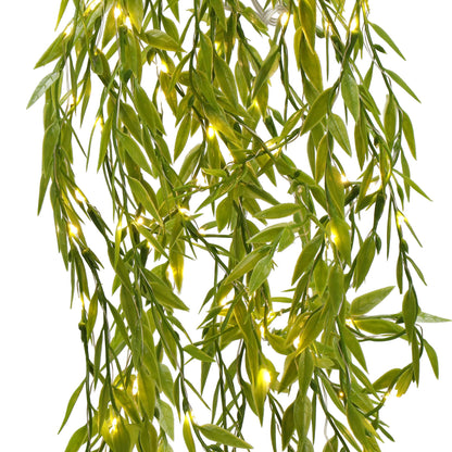 LED girlianda su dirbtiniais Ruskuso lapais, šviesos dekoracija CL4125