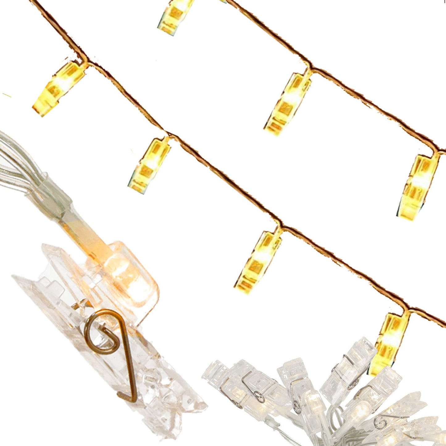 LED segtukai nuotraukoms CL4131, 10 LED, šiltai balta