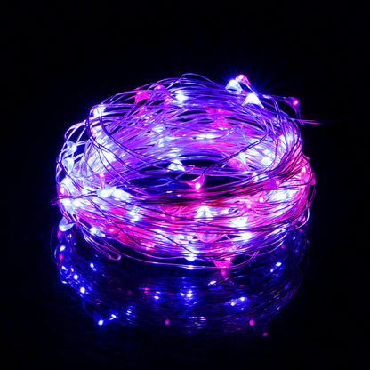 CL0023 Girlianda su elementais 100 LED, rožinė + mėlyna, 9,9m