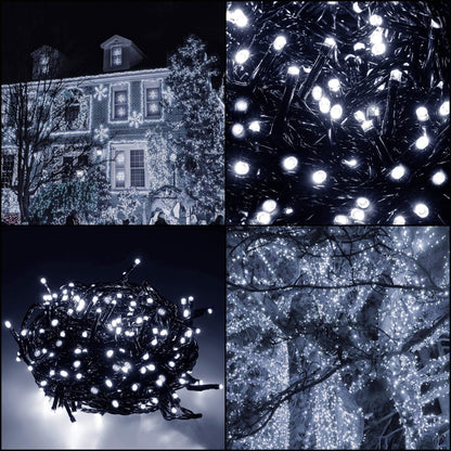 Kalėdinės lemputės CL0543, 500 LED, šaltai balta + šaltai balta blyksniai, 27,5 m