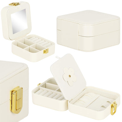 Papuošalų dėžutė kreminės spalvos HA1085 10x10,5cm