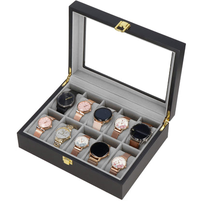 Laikrodžio dėžutė juodos spalvos HA1066 26,5x20x8cm