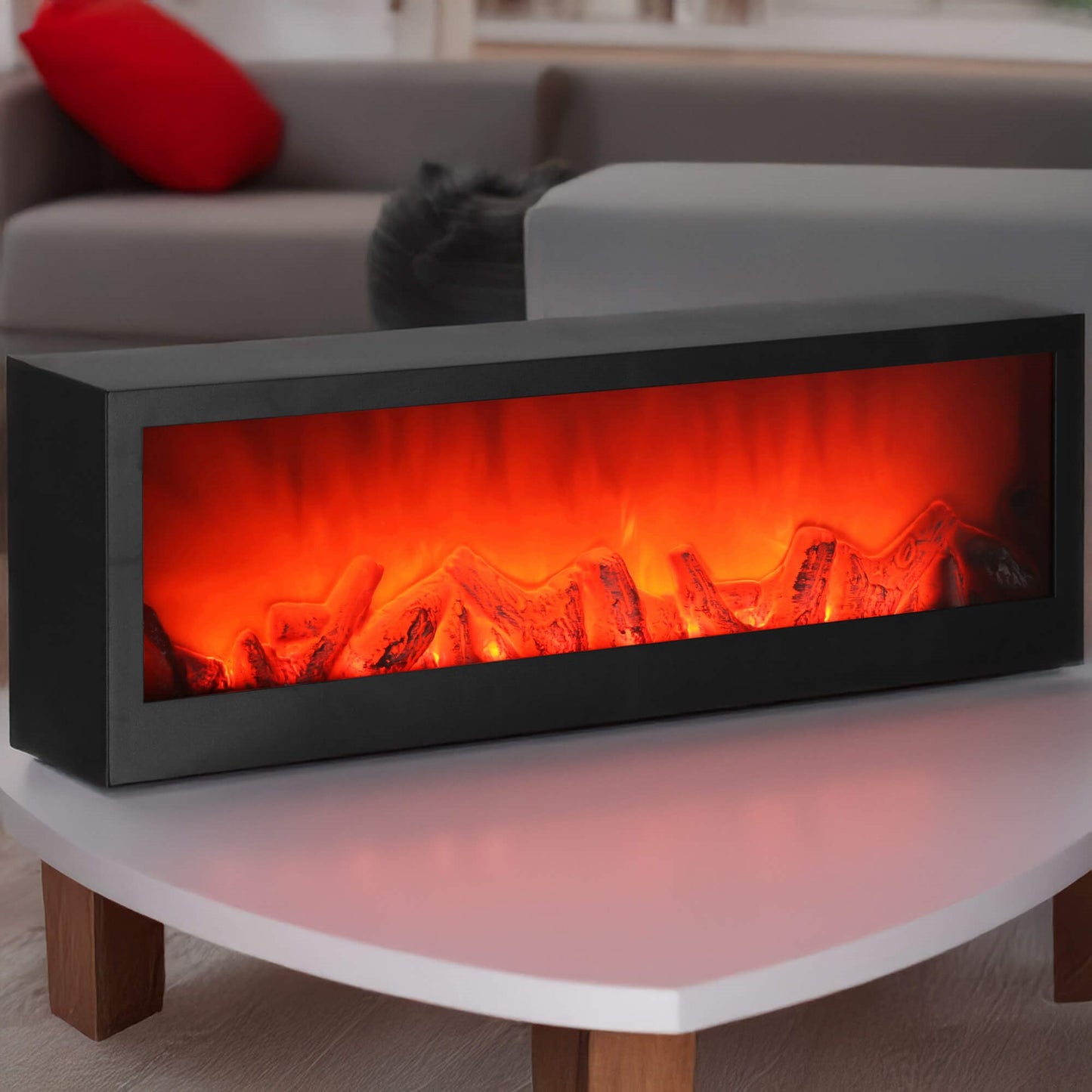 Maitinama židinio lempa CL0863, USB LED 60x10x19,5 cm, dekoratyvinis apšvietimas, juoda