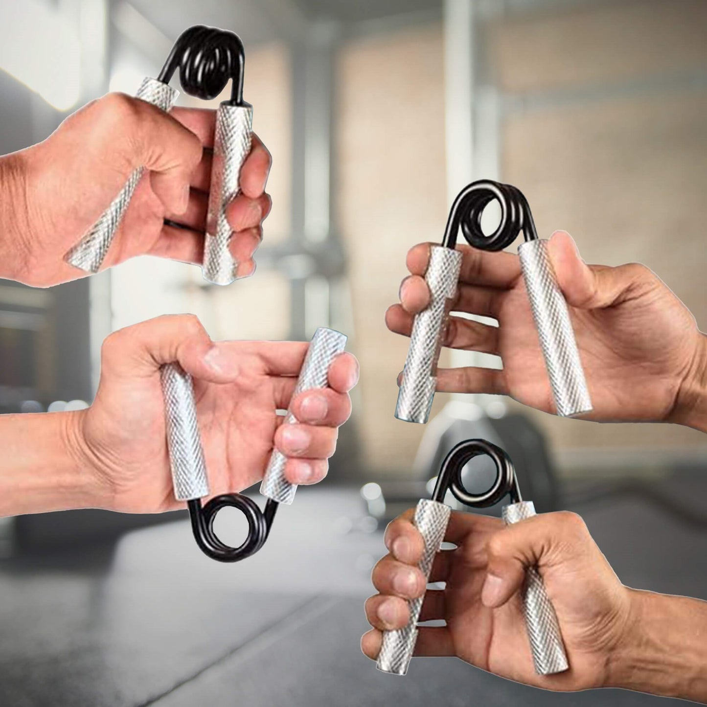 Metalinis rankų treniruoklis, pasipriešinimas 45 kg rankų pratimams,  FA0149, sidabrinė-juoda