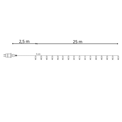 Kalėdinės lemputės CL0543, 500 LED, šaltai balta + šaltai balta blyksniai, 27,5 m