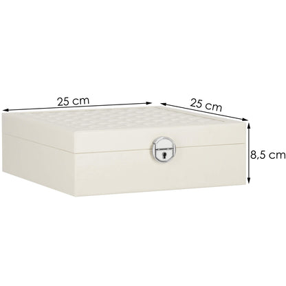 Papuošalų dėžutė kreminės spalvos HA1079 25.3x25.3x8.5cm