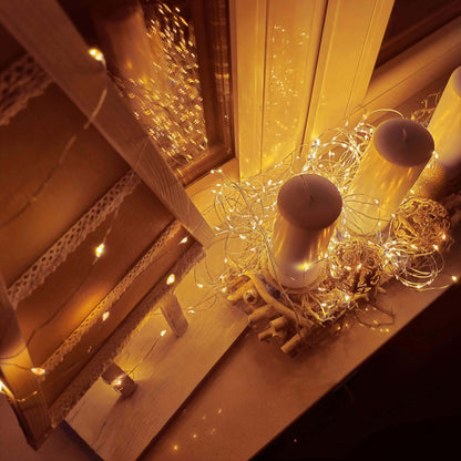 Kalėdų eglutės lemputės 100 Led 12 m, šilta balta