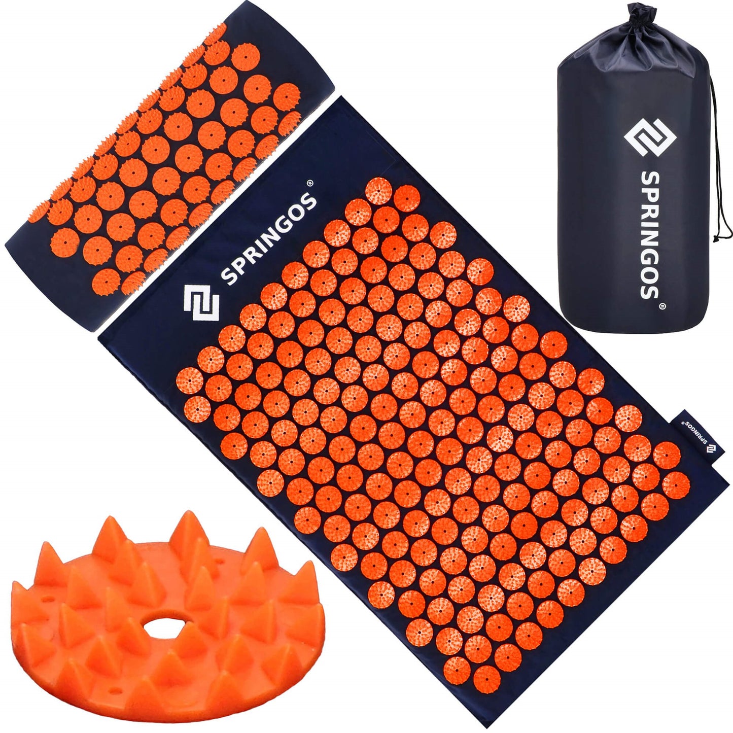 Taškinis kilimėlis su smaigaliais  SA0155 65x41 cm su pagalve, atpalaiduojantis masažuoklis