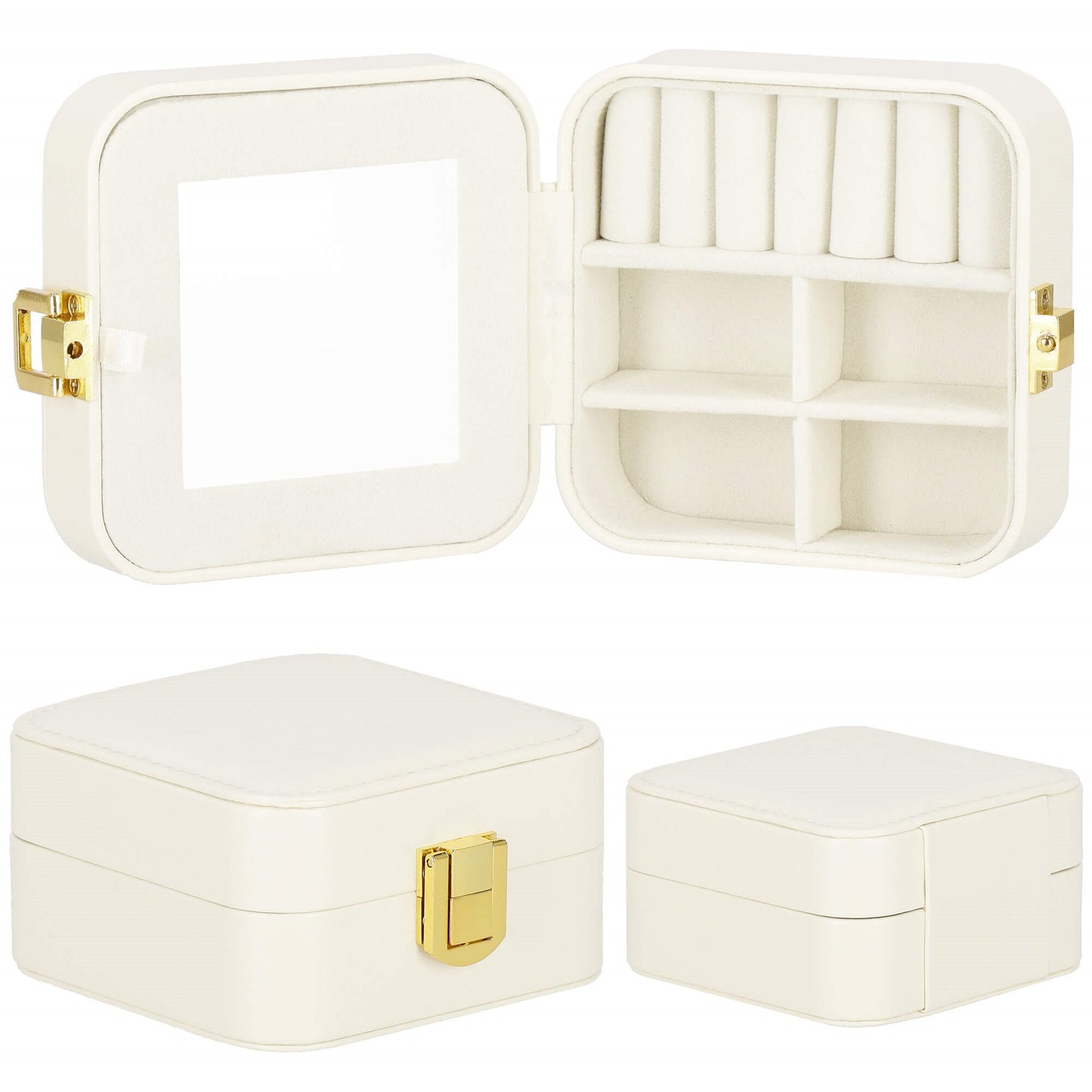 Papuošalų dėžutė kreminės spalvos HA1085 10x10,5cm