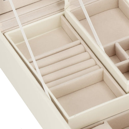 Papuošalų dėžutė kreminės spalvos HA1079 25.3x25.3x8.5cm