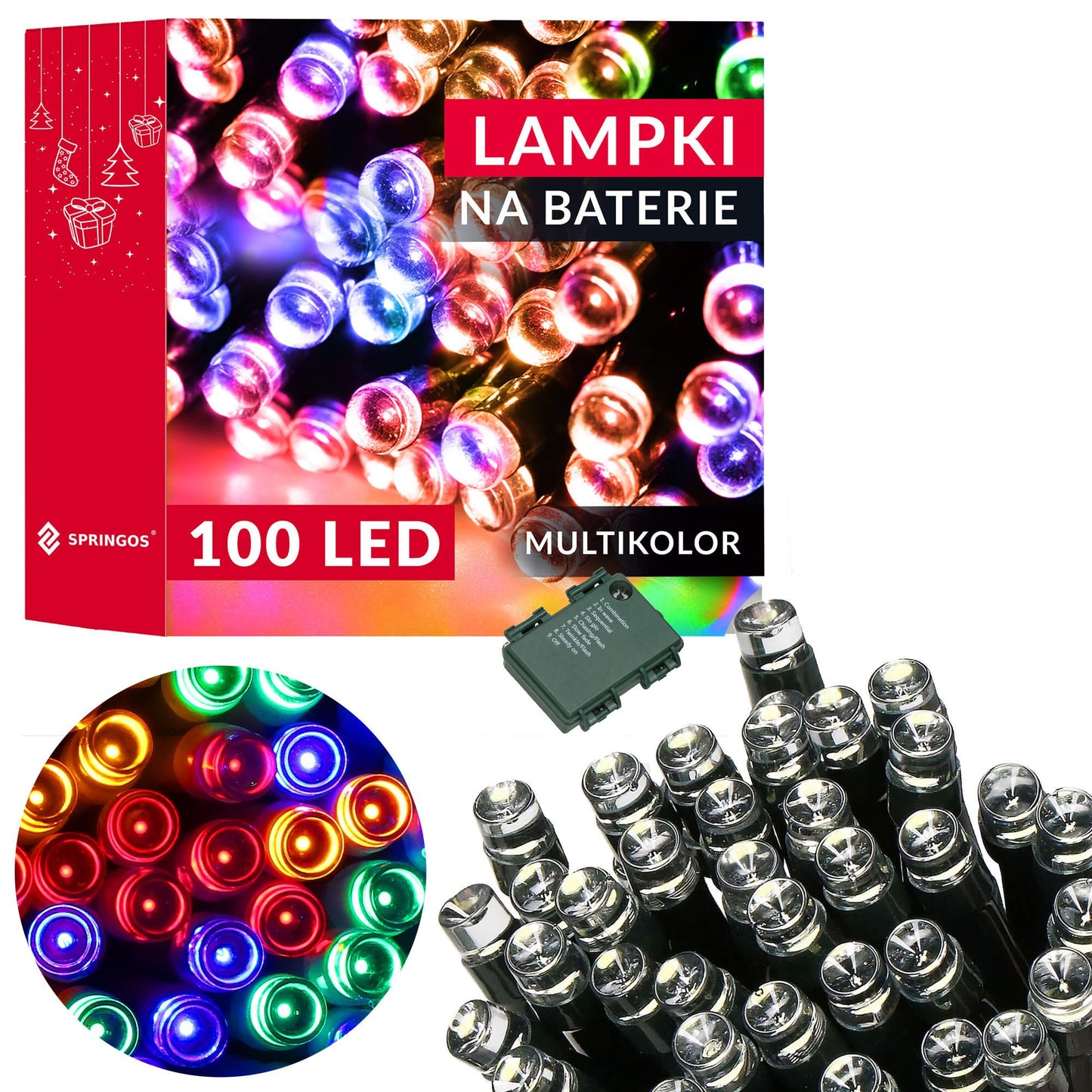 CL4032 Girlianda, 100 LED, 10m, spalvota