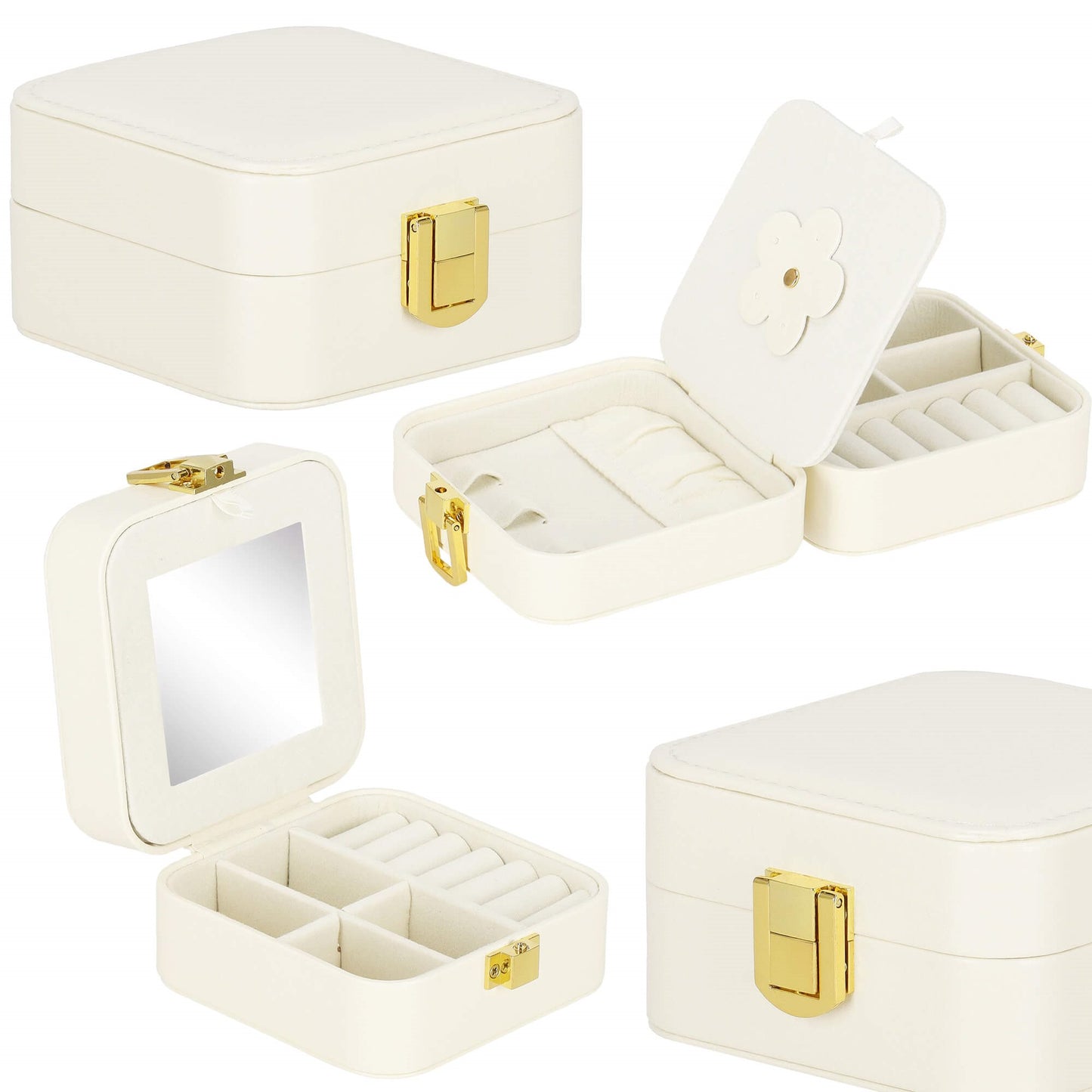 Papuošalų dėžutė kreminės spalvos HA1085 10x10,5cm