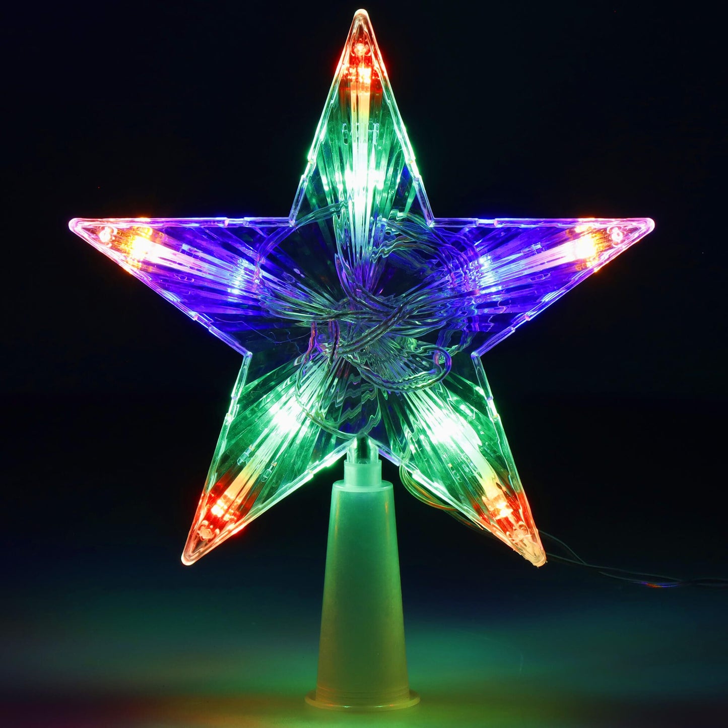 Kalėdų eglutės viršūnės žvaigždė CL4129 10 LED, daugiaspalvė