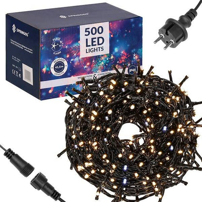 Kalėdinės lemputės CL0528 500 Led 30 m, šiltai balta + šalta balta blykstė