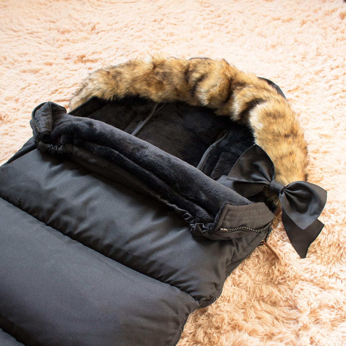 Vaikiškas miegmaišis SB0003, 4-in-1, vežimėliui, rogutėms ir lopšiui, juodas