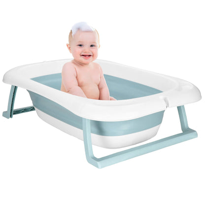 Kūdikio vonelė  SB0063, sulankstoma, 35 L, su termometru ir pagalve, balta-mėlyna
