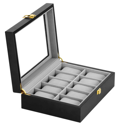 Laikrodžio dėžutė juodos spalvos HA1066 26,5x20x8cm