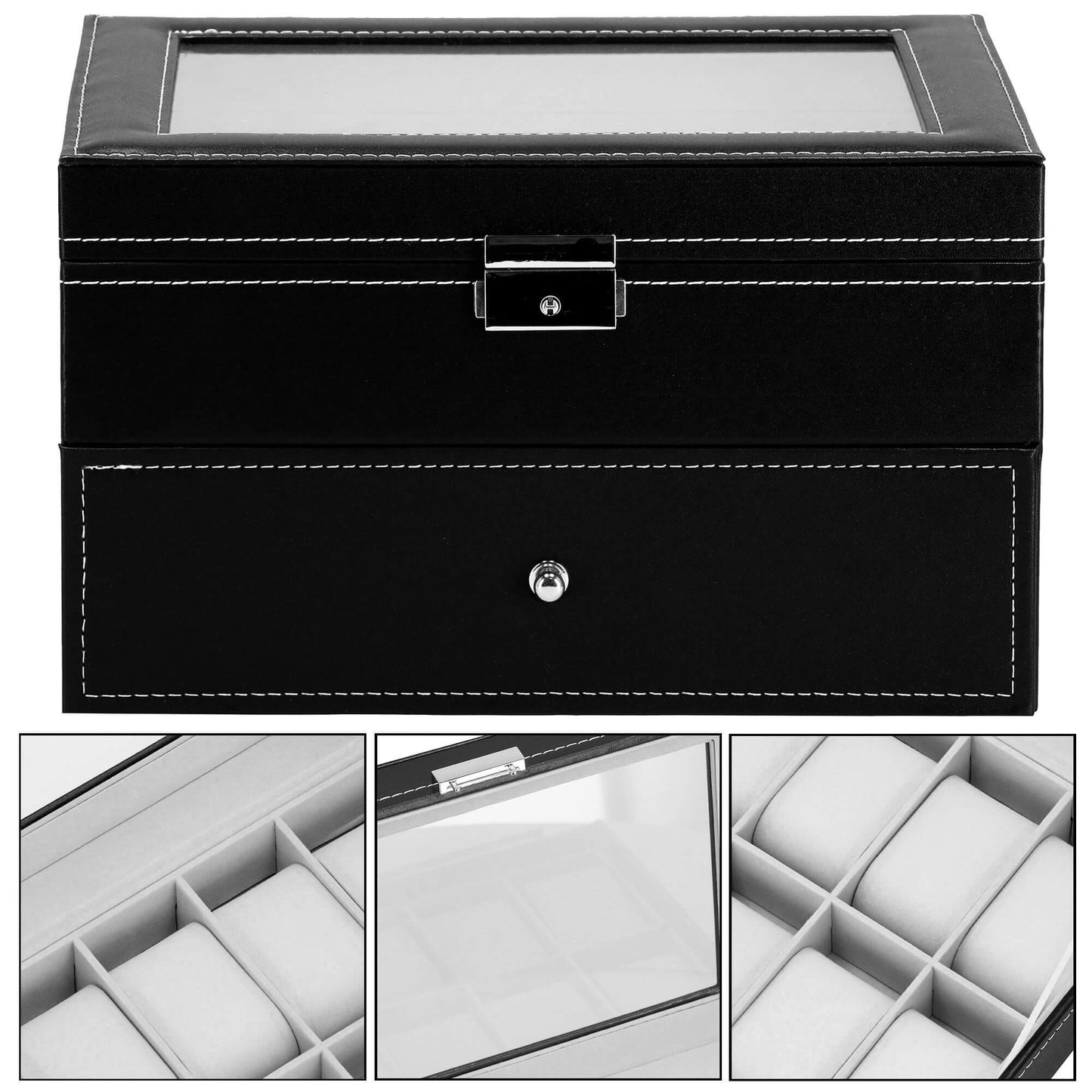 Laikrodžio dėžutė juodos spalvos HA1059