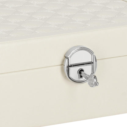 Papuošalų dėžutė kreminės spalvos HA1079 25.3x25.3x8.5cm