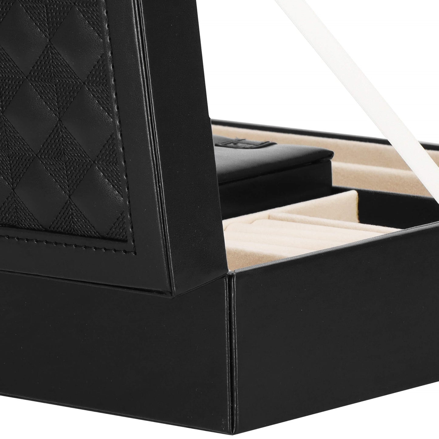 Papuošalų dėžutė juodos spalvos HA1031 25.3x25.3x8.5cm