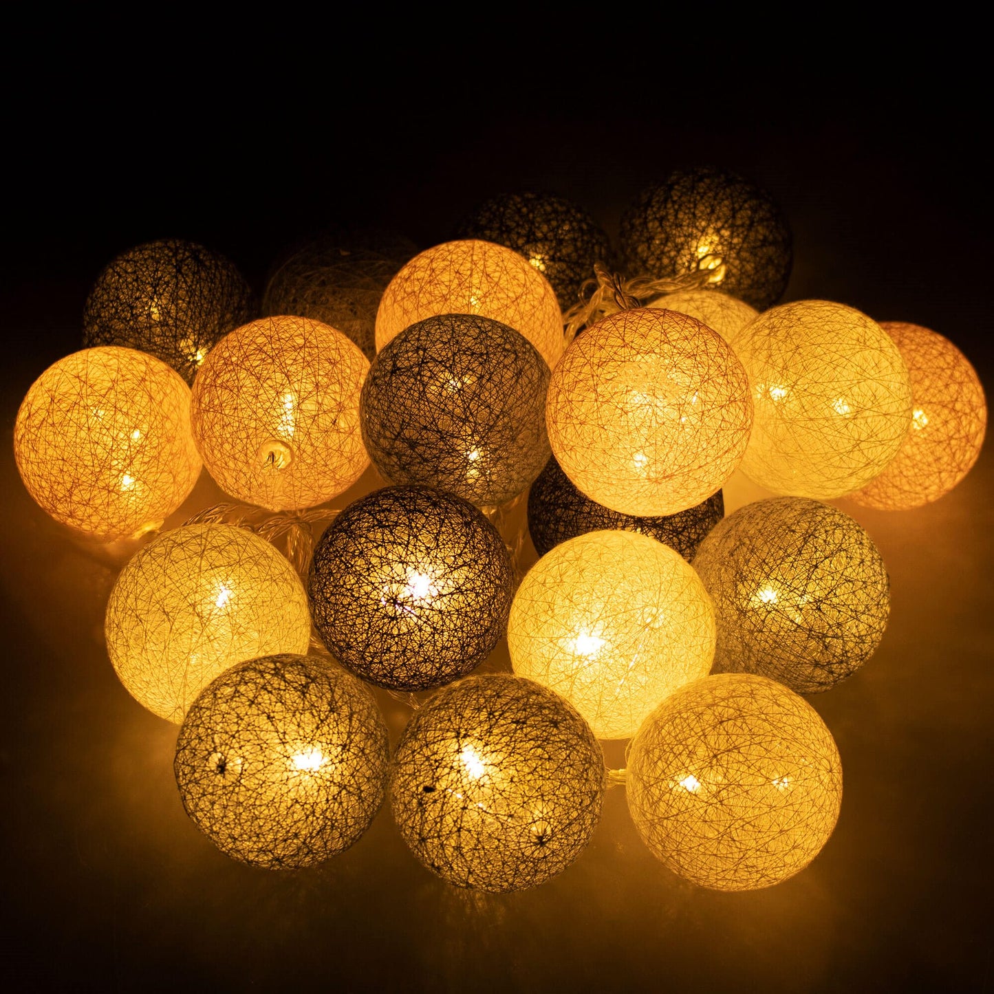 Medvilniniai burbulai, šiltai balta, CL0152 20 LED