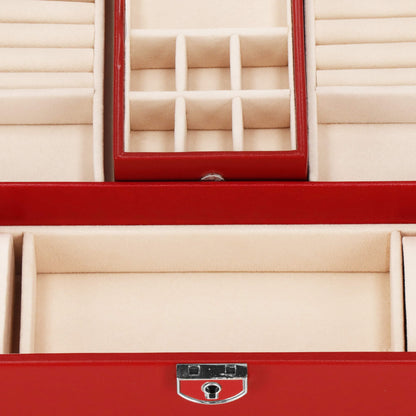 Papuošalų dėžutė raudonos spalvos HA1080 25.3x25.3x8.5cm