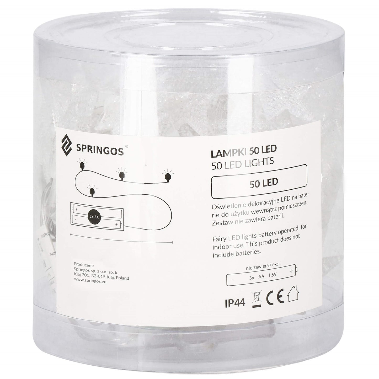 Žvaigždžių girlianda. 50 LED C79, šilta balta, 3xAA