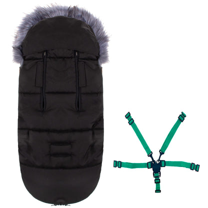 Vaikiškas miegmaišis SB0020, 4-in-1, vežimėliui, rogutėms ir lopšiui, 90 cm, juodas