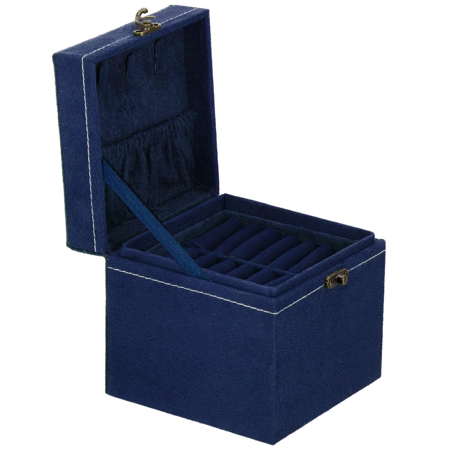 Papuošalų dėžutė mėlynos spalvos HA1089 12x12x12cm