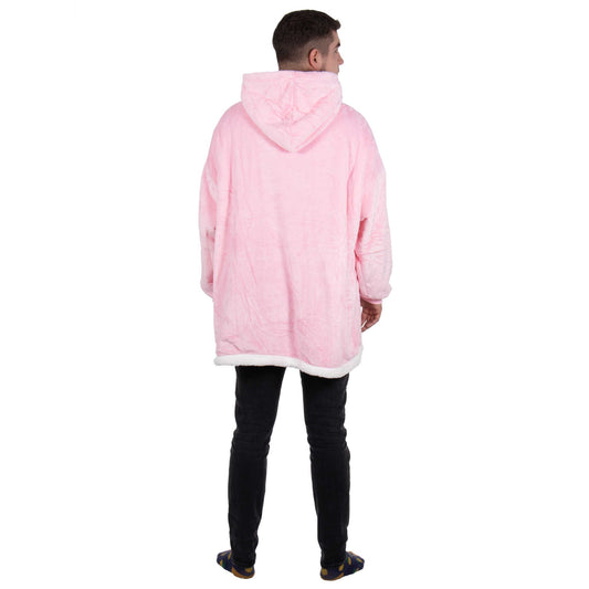 Hoodie Blanket – šiltas megztinis–pledas XXL, pilka/balta