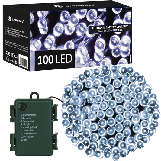 CL4031 LED kalėdinė girlianda 100 LED, šaltai balta, 10m