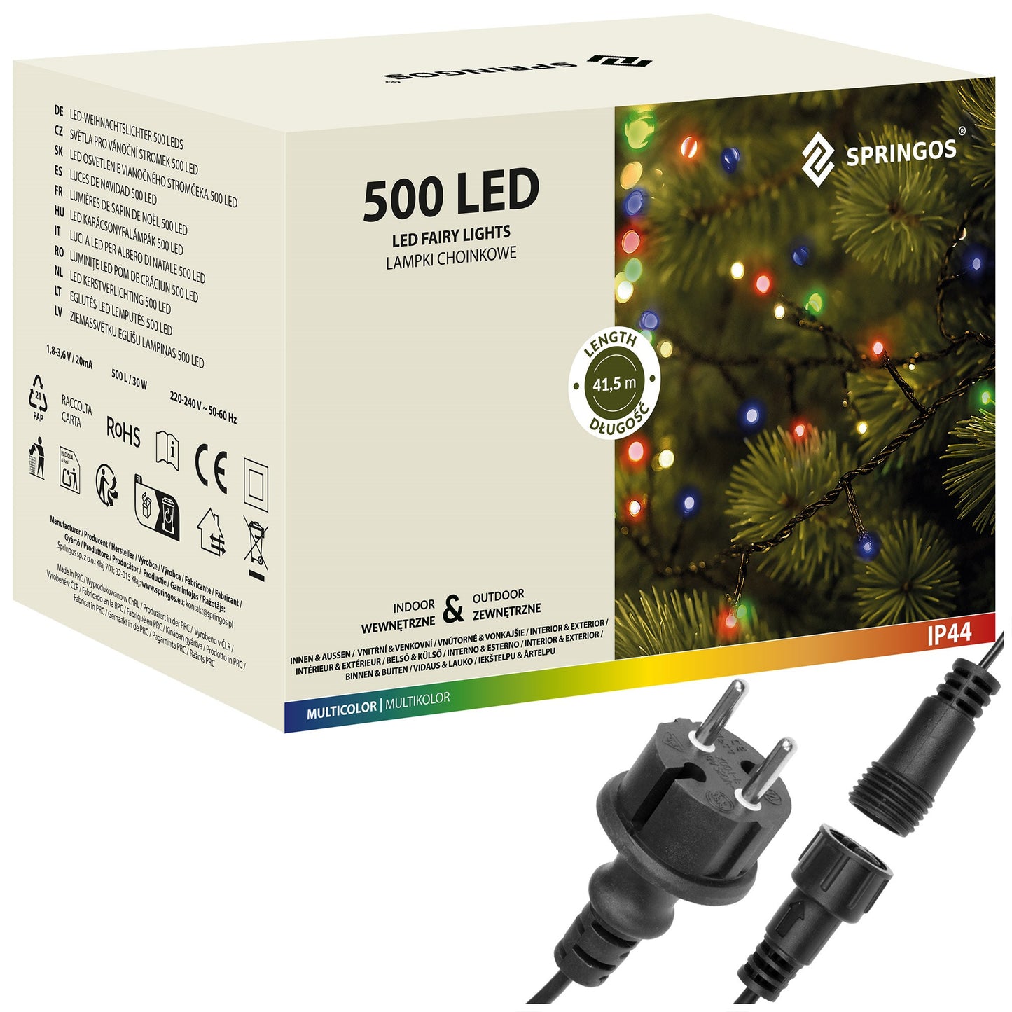 CL0526 Led girlianda 500 LED, 30m, spalvota