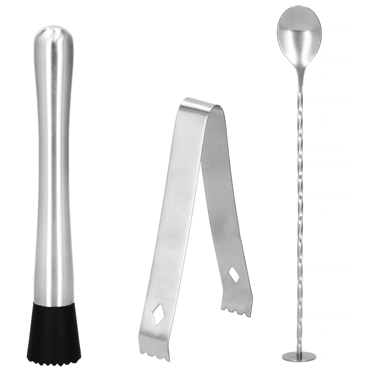 Barmeno rinkinys plaktuvas stovas  KI0025 12 vnt. sidabrinis