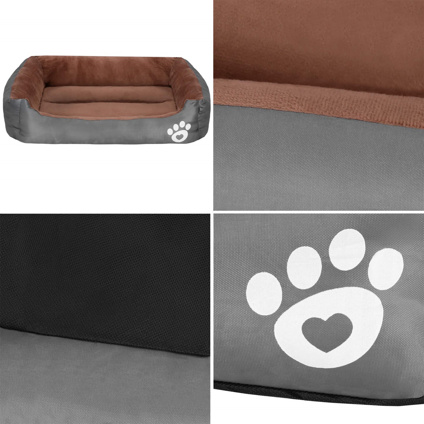 Šunų ir kačių lovos  PA0329 3 vnt. mažas, vidutinis ir didelis rudai pilkų lovų komplektas