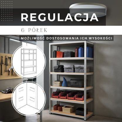 Sandėliavimo lentyna HA5213 225 x 110 x 50 CM 6 lentynos