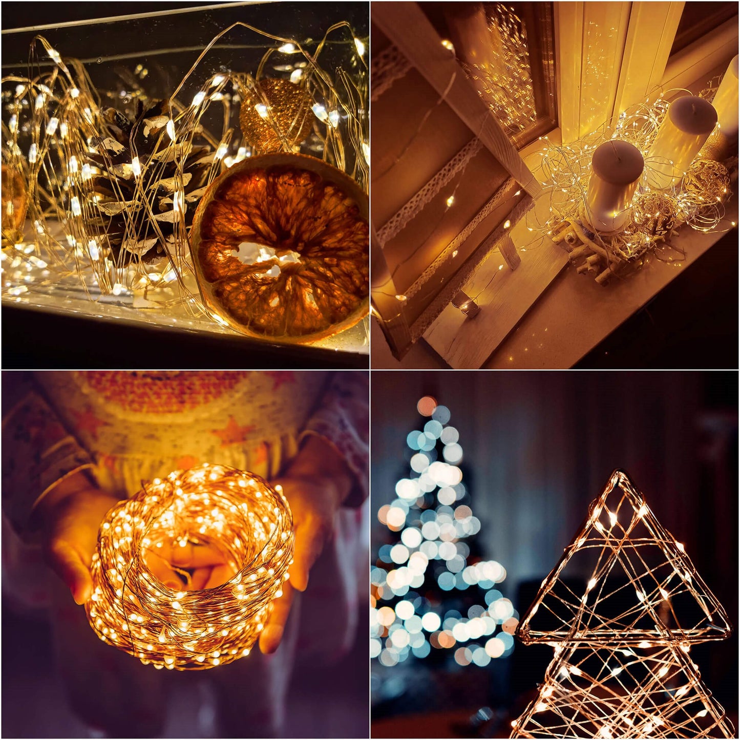 Kalėdų eglutės lemputės 100 Led 12 m, šilta balta